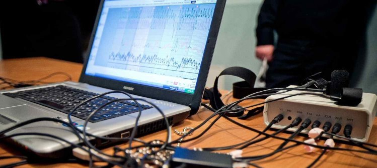 Checking on a polygraph (lie detector)